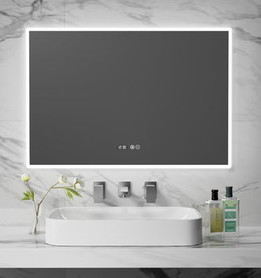 Suya dayanıklı akıllı LED banyo aynası sis önleyici işlevli zaman ve sıcaklık göstergesi